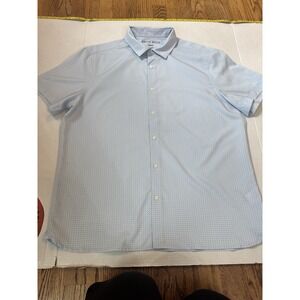 Perry Ellis Men's Size Xl Short Sleeved Baby Blue Shirt